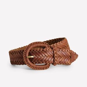Ralph Lauren Brown Braided Leather Belt | Classic Old Money Woven Western Boho